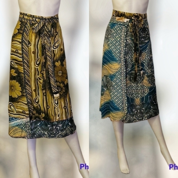 Kariza Olive Floral Wrap Interchangeable Cover-up Festival Skirt - Picture 1 of 12